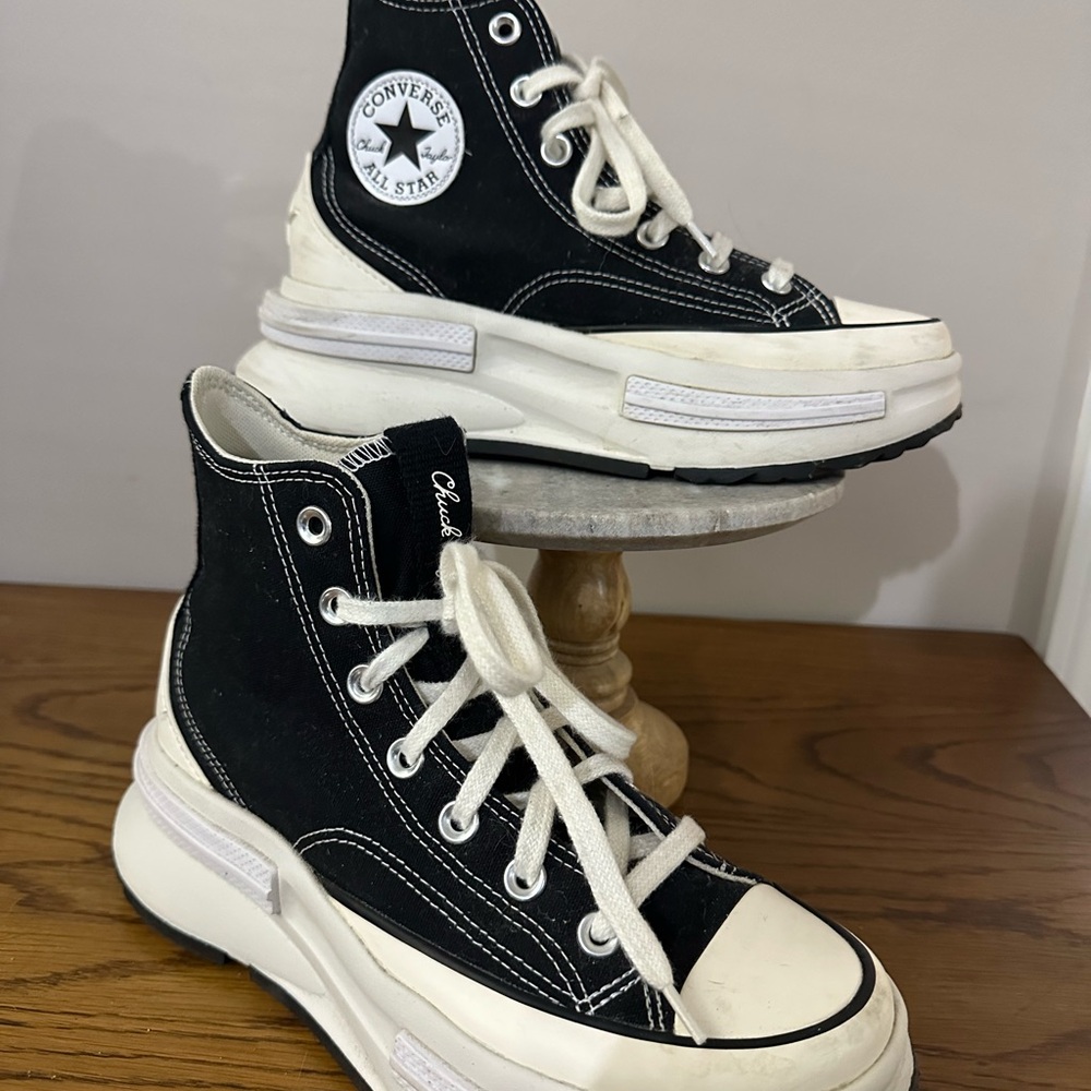 Converse Black and White Platform High-Tops